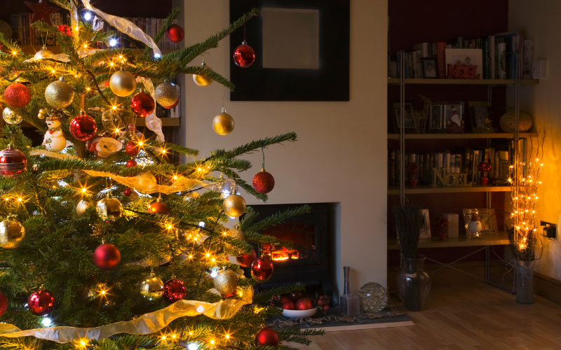 Árbol de Navidad iluminado de Navidad