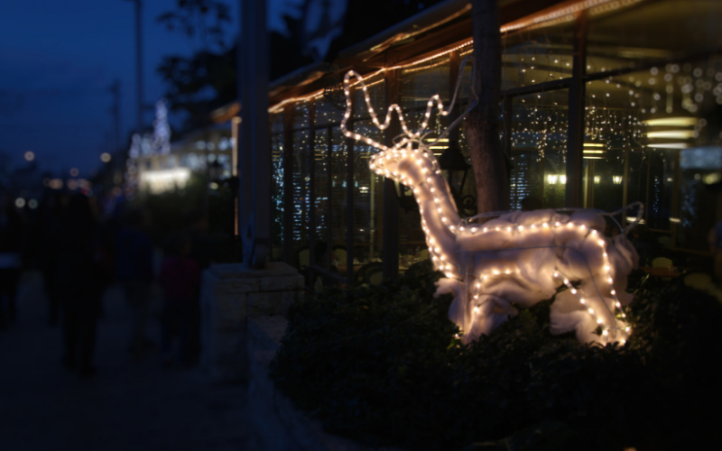 Figuras decorativas de Navidad iluminadas