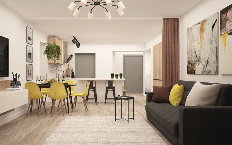 Separar ambientes con cortinas