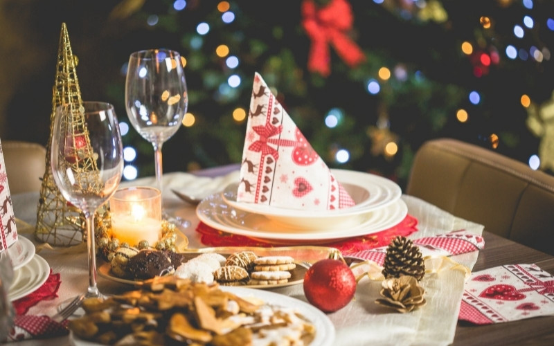 Decorar la mesa de Navidad