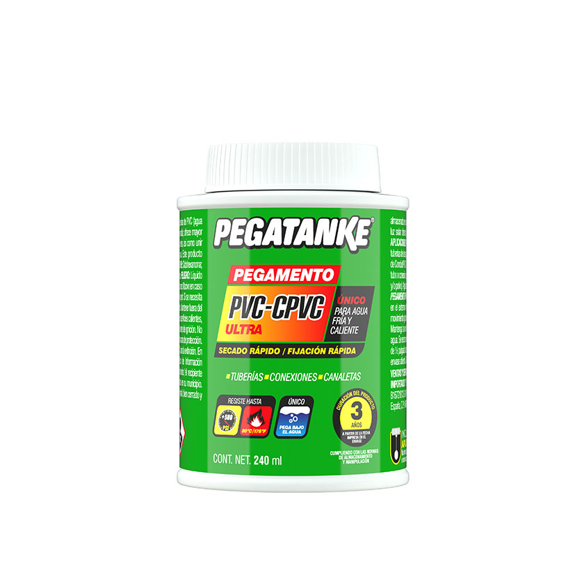Adhesivo de PVC - CPVC PEGATANKE - Cantidad 240 Mililitros