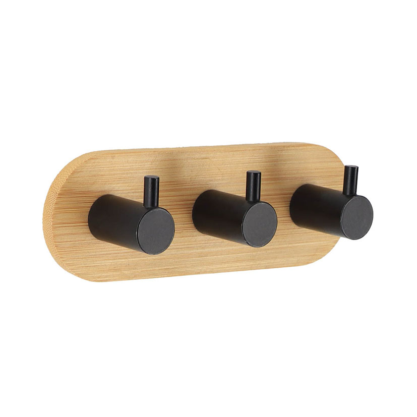 Gancho colgador triple baño TENDANCE Serie Bambú