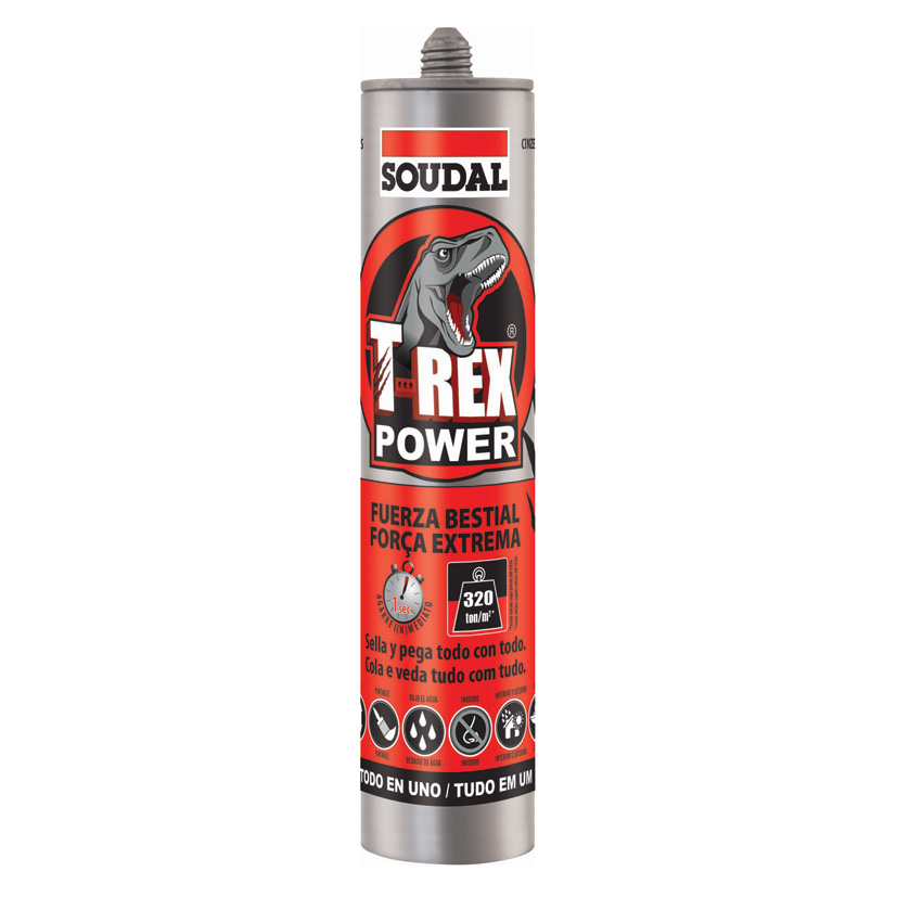 Adhesivo montaje SOUDALT-REX Power 290 ml - Acabado Gris