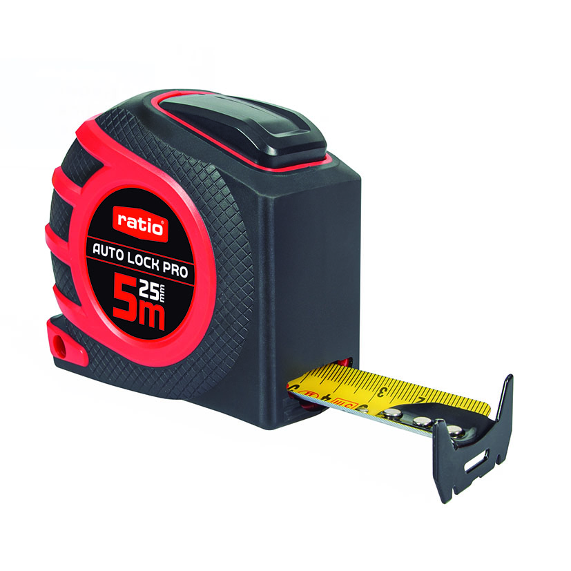 Flexómetro RATIO Auto Lock Pro 25 mm - Longitud cinta Max 5 Metros