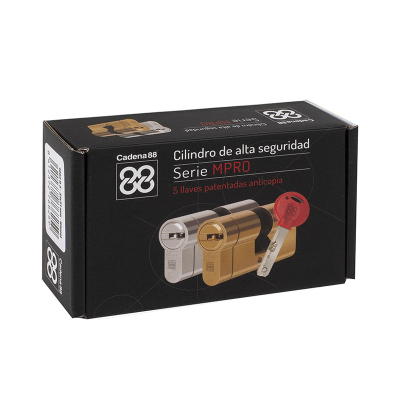 Cilindro alta seguridad CADENA88 serie MPRO latonado doble embrague