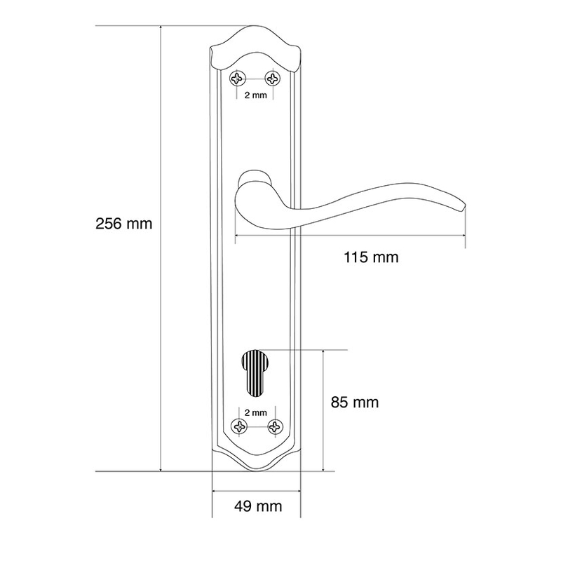 Manilla con placa JANDEL EQ-203 C/bocallave 2 unidades