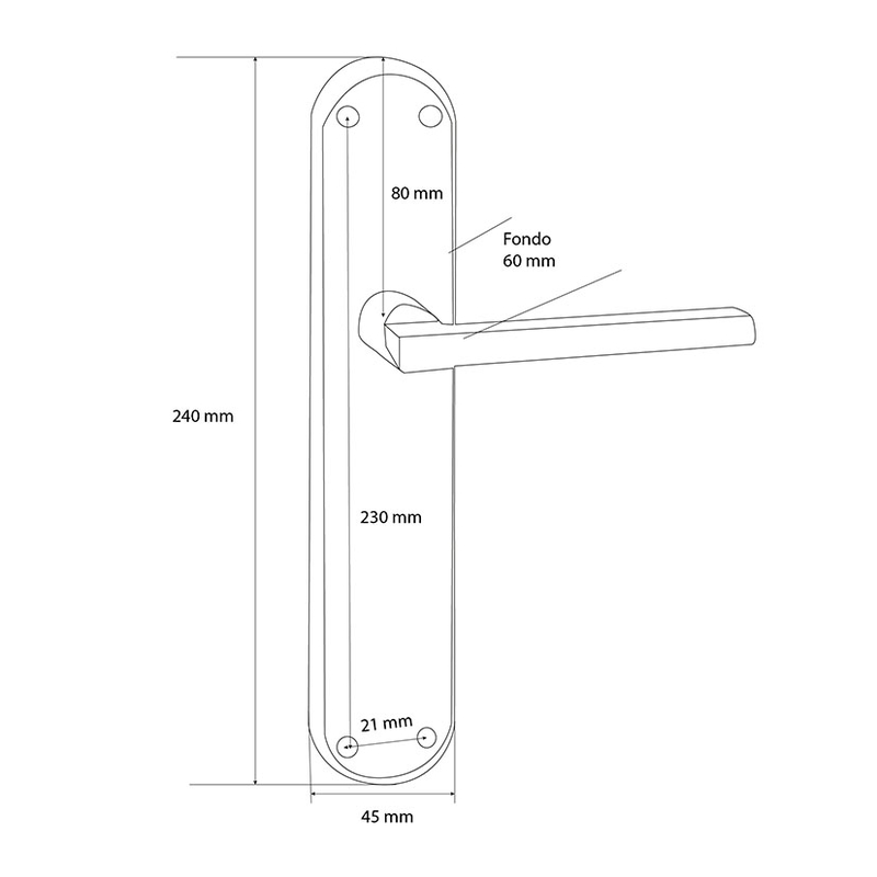 Manilla con placa JANDEL SV-200,  2 juegos