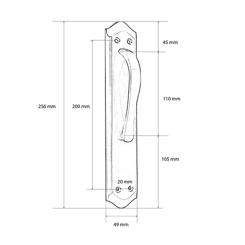 Asa corta con placa JANDEL EQUAL EQ-205  4 unidades
