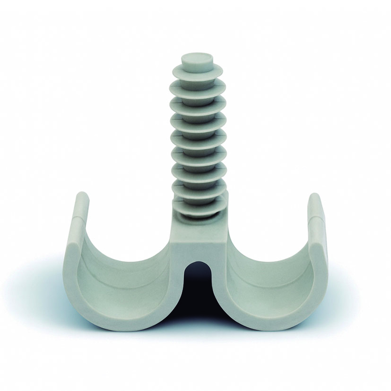 Abrazadera doble con taco de polibutileno EGB 100 uds