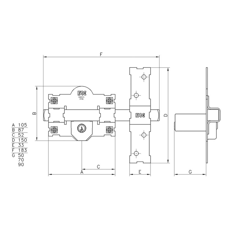 Cerrojo FAC modelo 101L/105