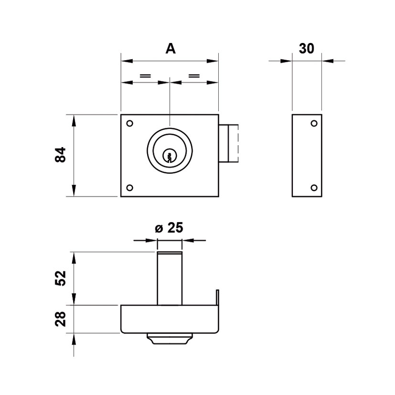Cerradura sobreponer JIS modelo 11 100 mm