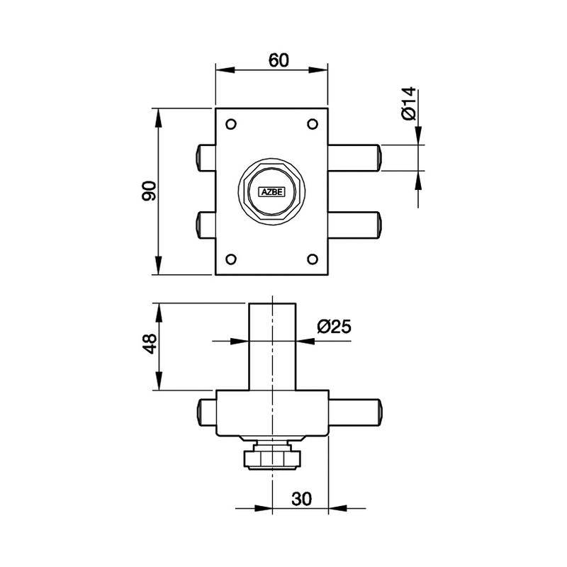 Cerradura sobreponer YALE modelo 16 perfil redondo