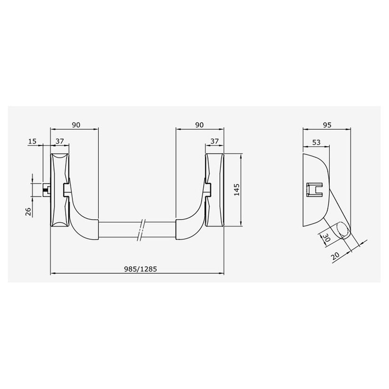 Manilla antipánico doble cierre ISEO serie Idea Base