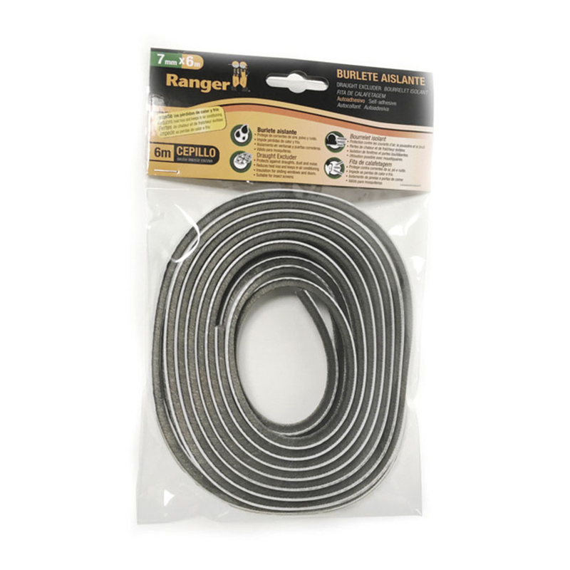 Burlete cepillo guías MIARCO 7 mm x 6 m con adhesivo