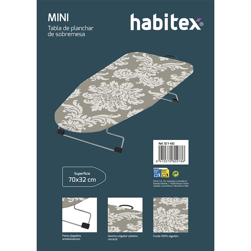 Mini tabla de planchar HABITEX sobremesa 70x32 cm