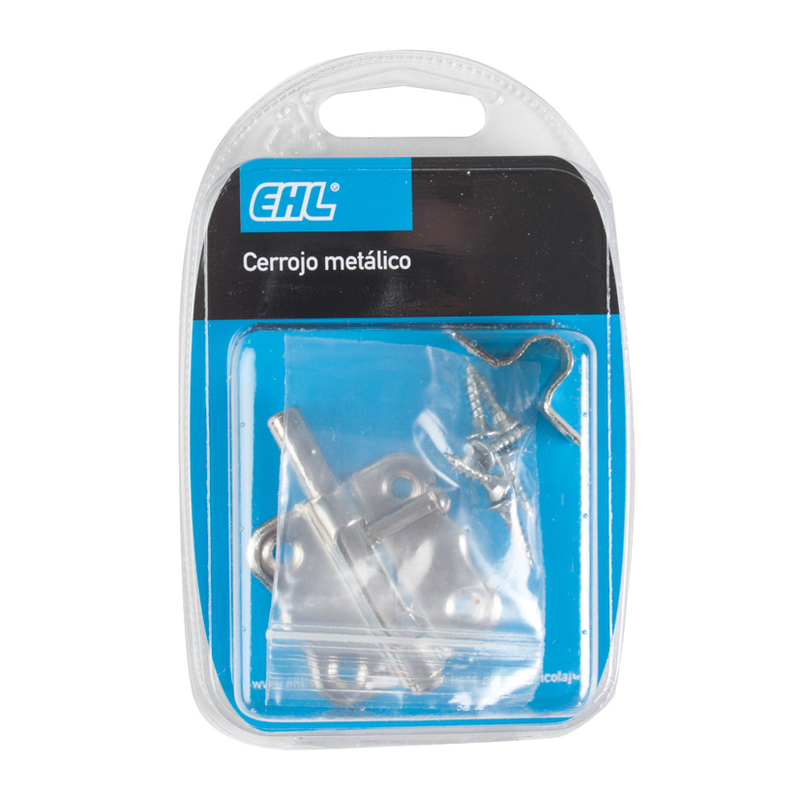 Pasador cerrojo EHL hierro niquelado con tornillos