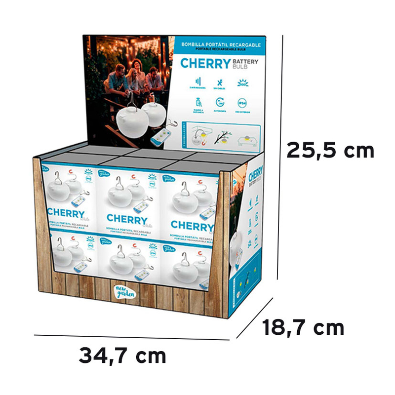 Bombilla portátil recargable NEW GARDEN Cherry blanca 12 unidades