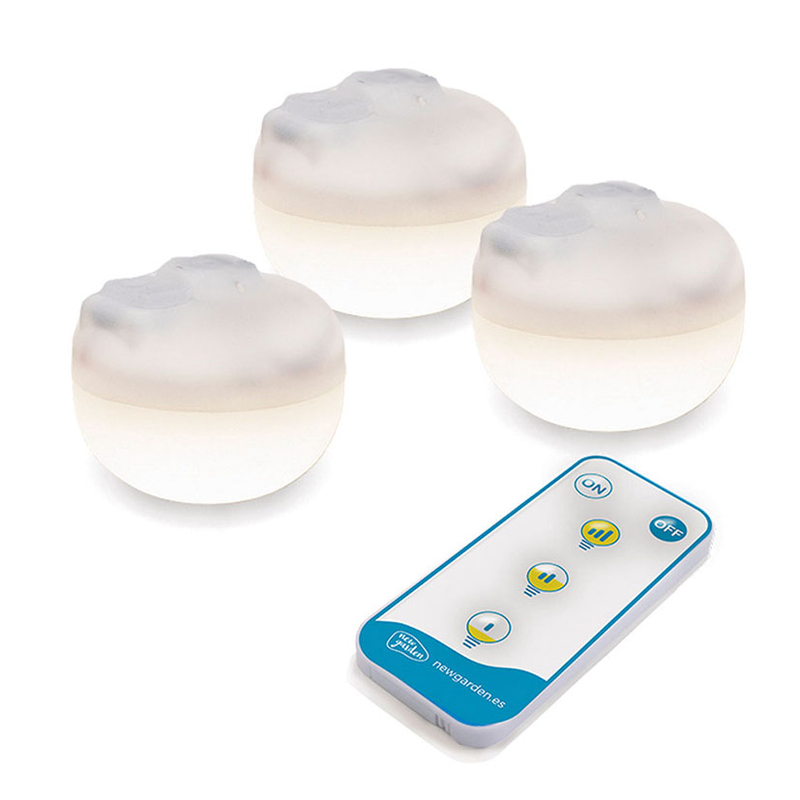 Mini bombilla portátil recargable NEW GARDEN Cherry blanca 3 unidades