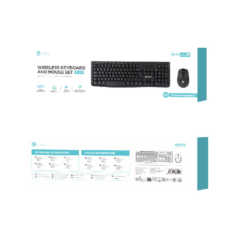 Teclado sin cable UNICO con ratón