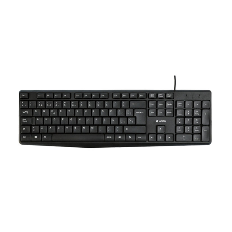 Teclado con cable USB UNICO KB2064 Negro