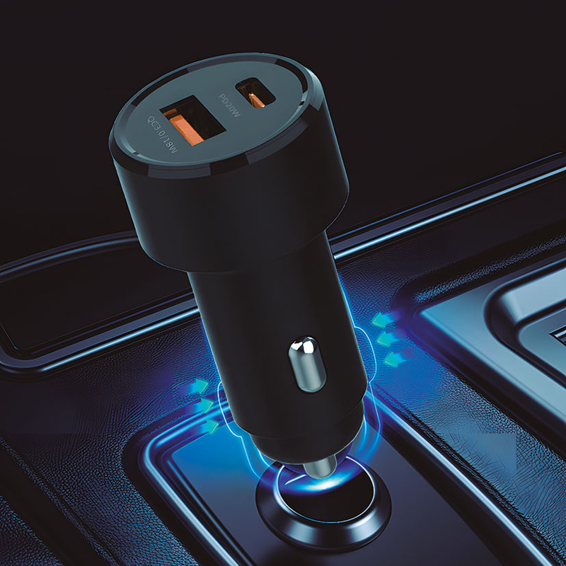 Cargador dual automóvil DUOLEC CCR12