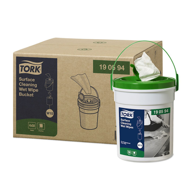 Toallas húmedas limpieza superficies en cubo TORK 4 unidades