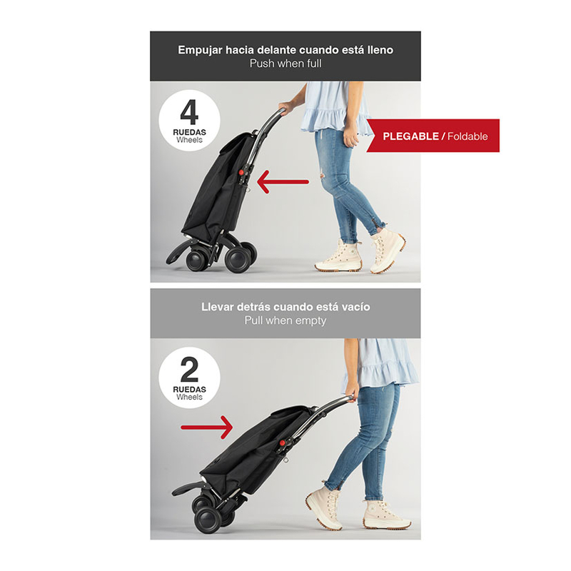 Carro compra ROLSER I-MaxTweed 4 + 2 Gris