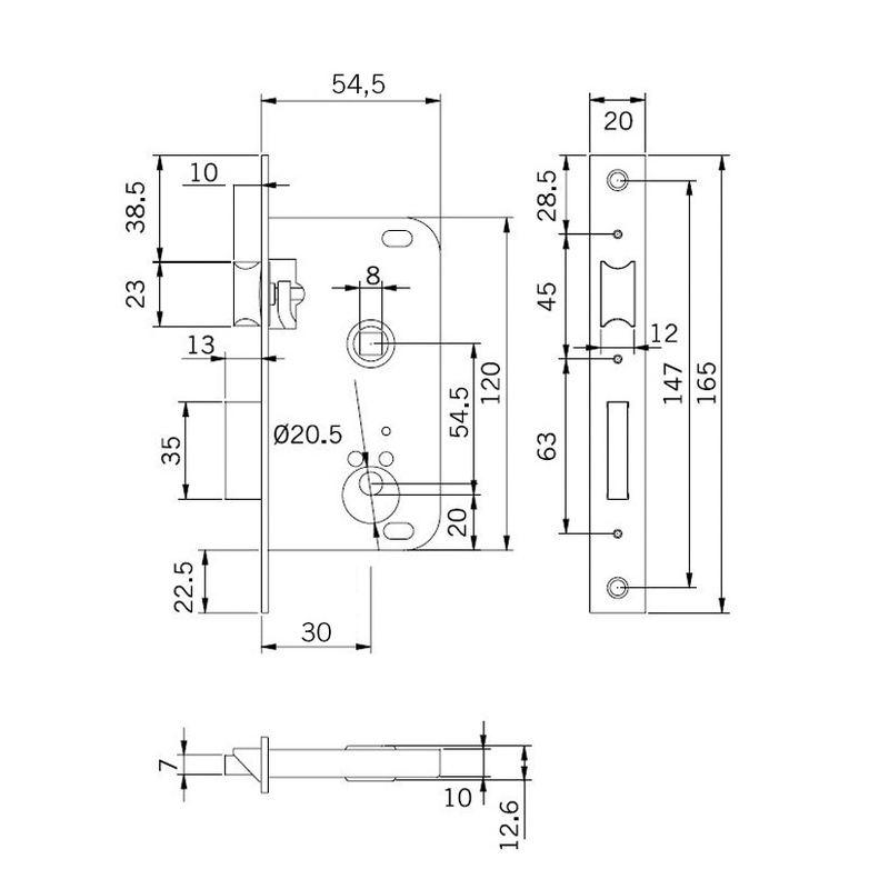 Cerradura embutir madera TESA ASSA ABLOY modelo 2000