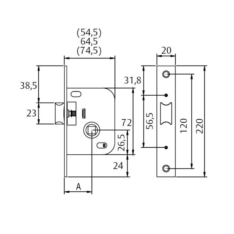 Cerradura embutir madera TESA ASSA ABLOY modelo 2005