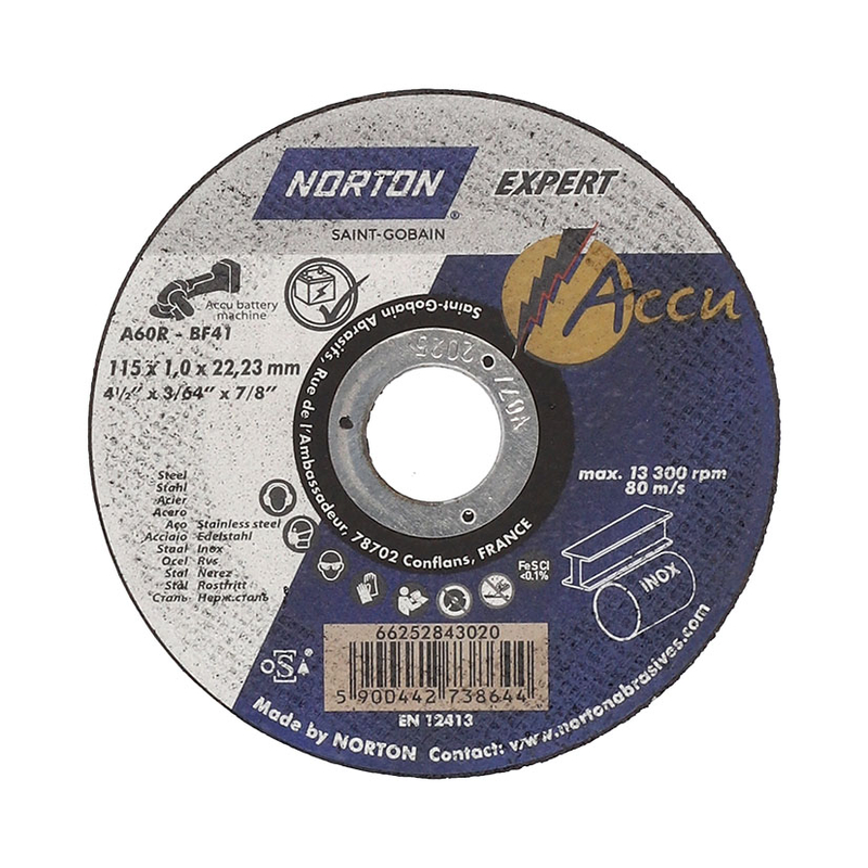 Disco corte inox/metal NORTON Expert 1mm