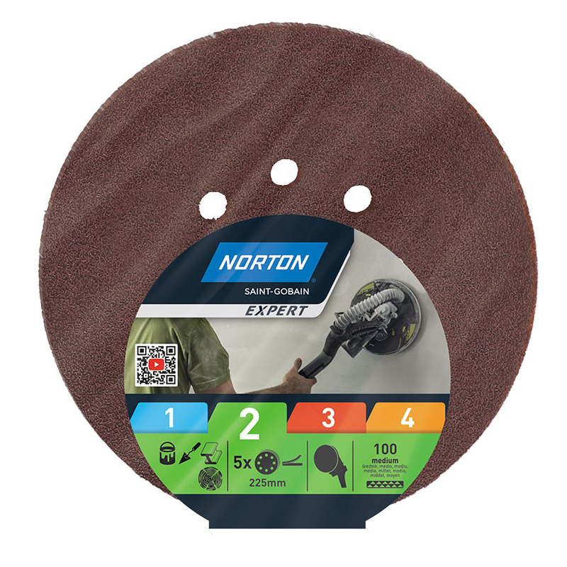 Hoja abrasiva NORTON Expert lijadora excéntrica  5 unidades