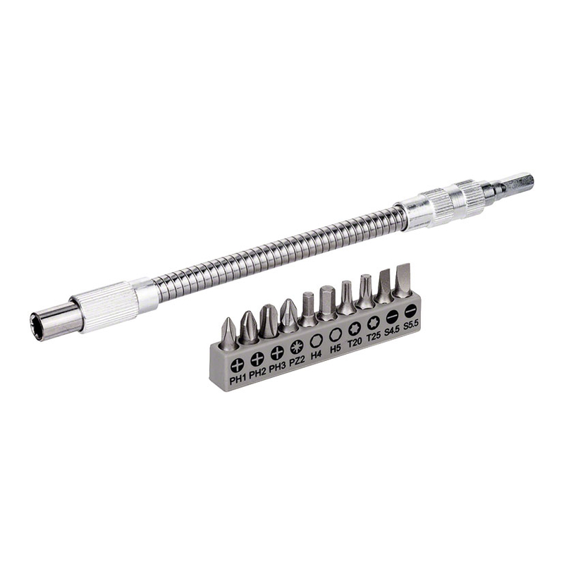 Portapuntas eje flexible BOSCH 11 accesorios