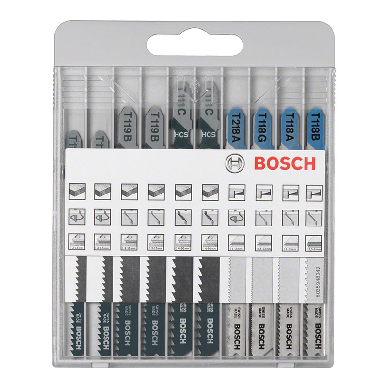 Juego sierra de calar madera/metal BOSCH  Basic, 10 unidades