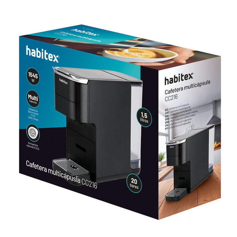 Cafetera multicápsula 4 en 1 HABITEX CC216 20 bares