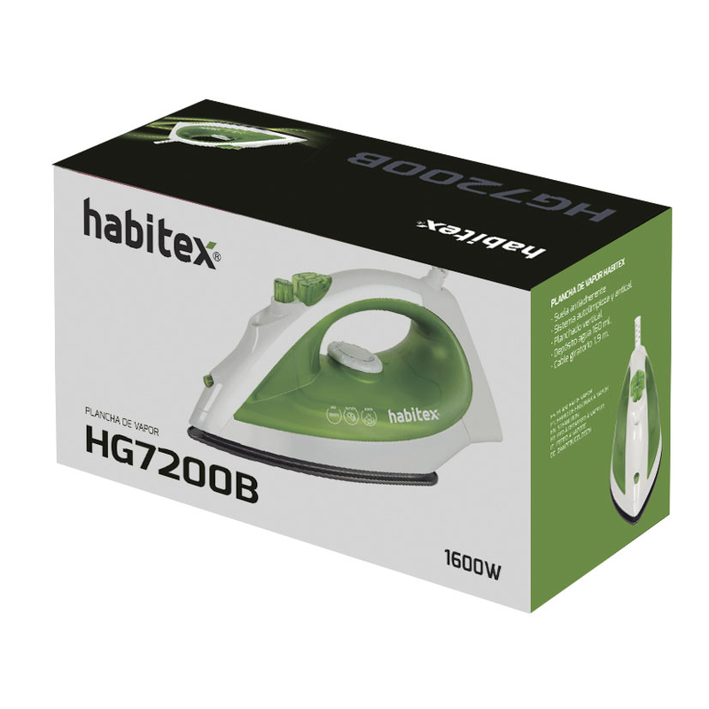 Plancha de vapor HABITEX HG7200B de 1600 W