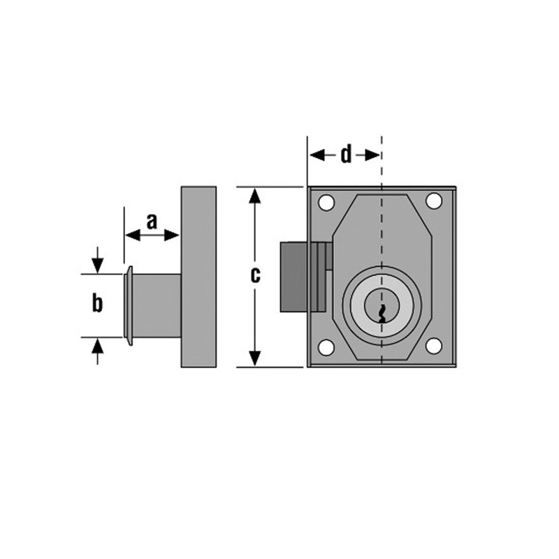 Cerradura sobreponer muebles URKO modelo 23R 37mm