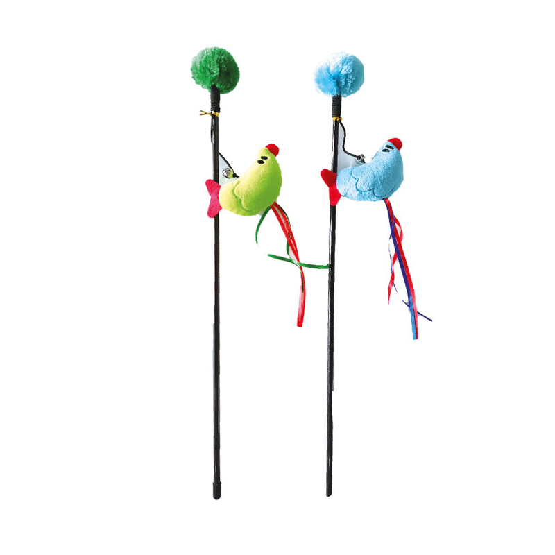 Varita para gatos CROCI  pájaro peluche 45 cm