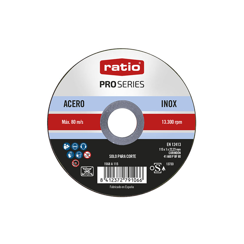 Disco de corte inox/metal RATIO ProSeries. 25 unidades