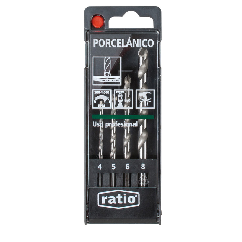 Estuche 4 brocas para pared porcelánico RATIO X-treme