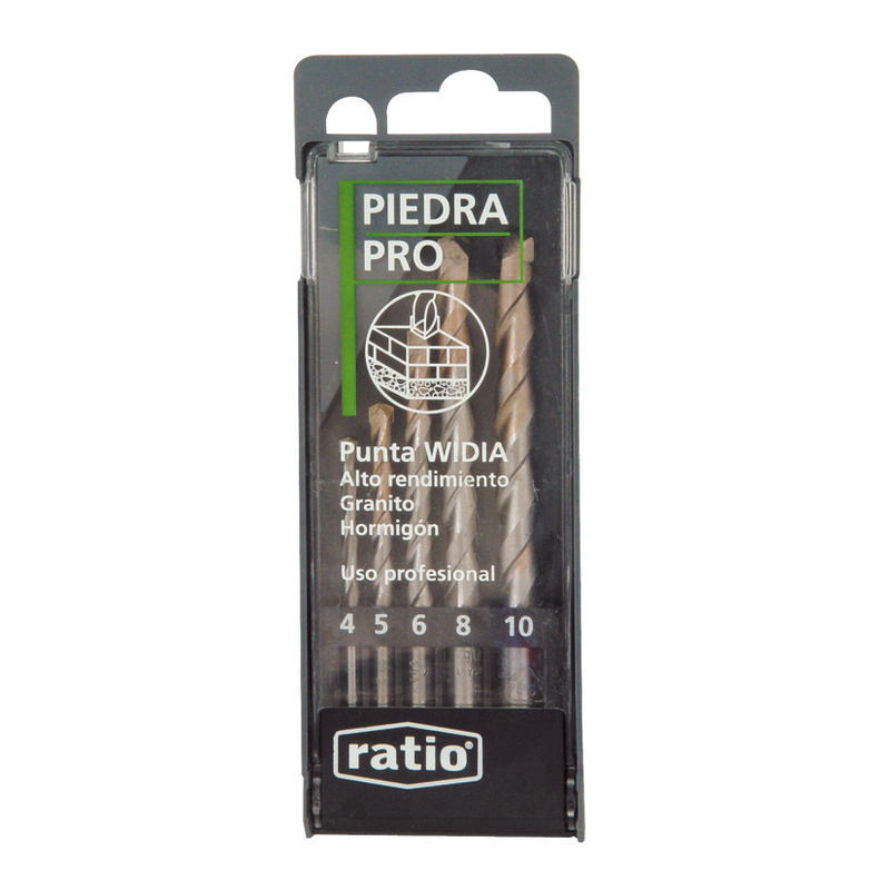 Estuche 5 brocas para pared RATIO Profesional estuche