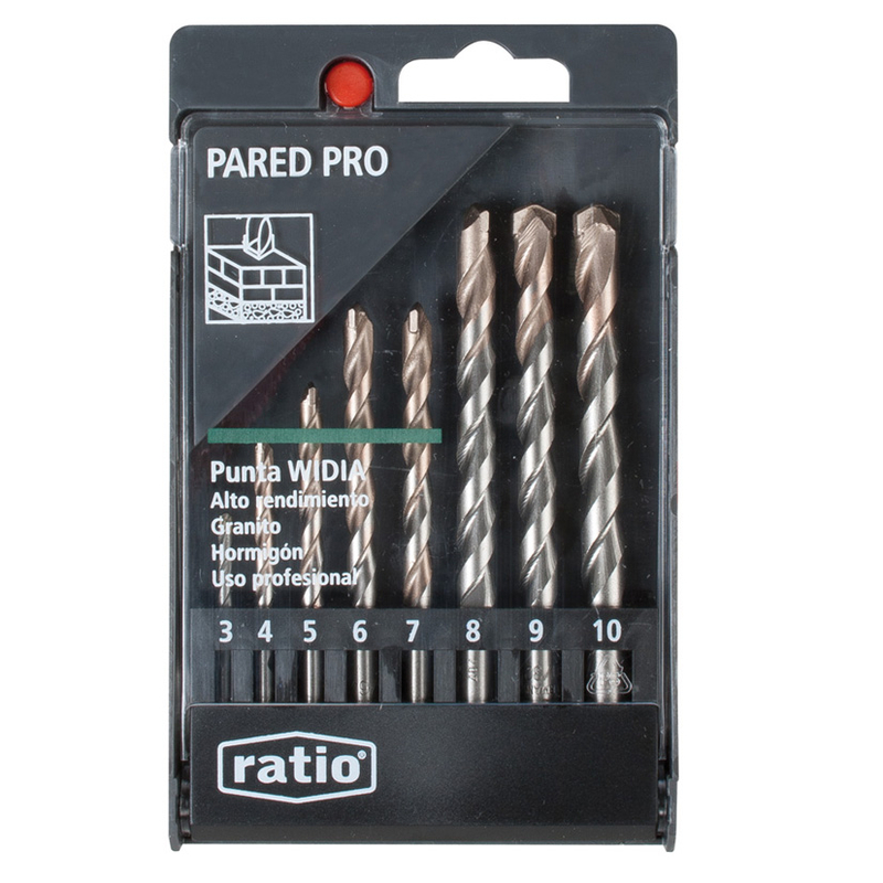 Estuche 8 brocas para pared RATIO Profesional