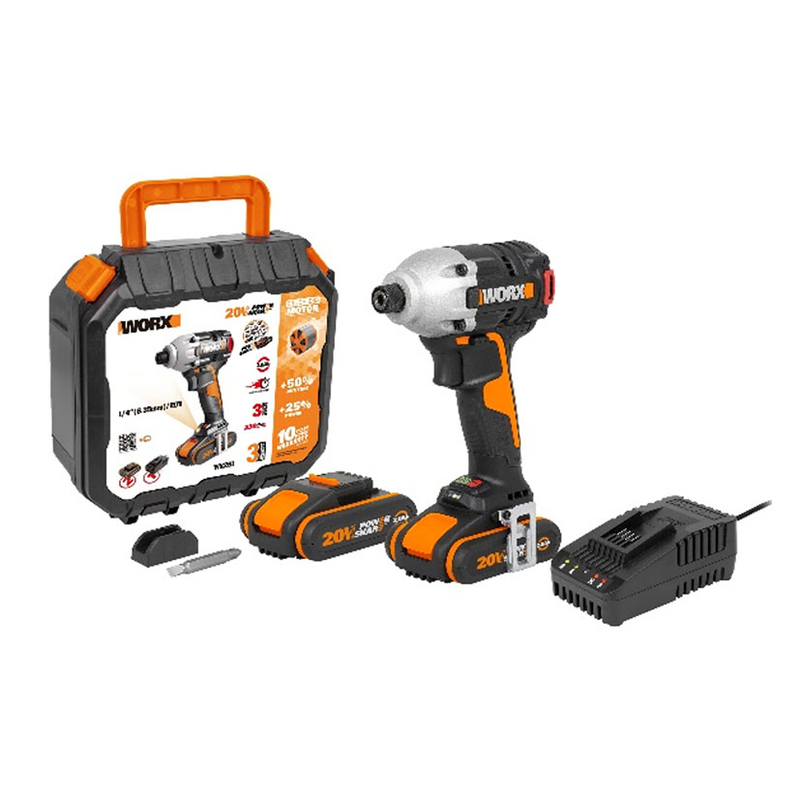 Atornillador de impacto WORX BL 20V 2 baterías