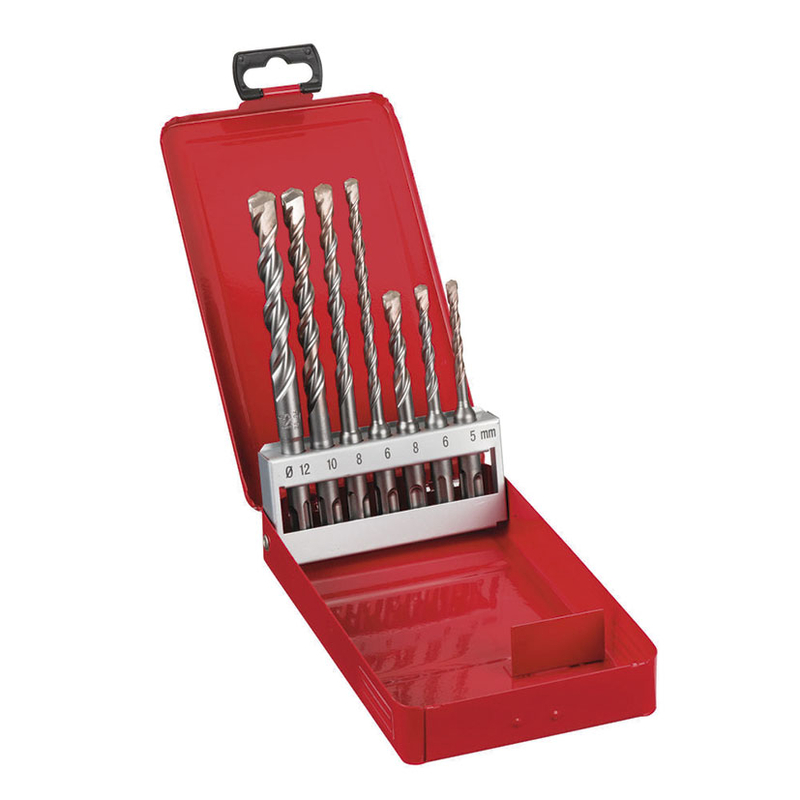 Juego 7 brocas para piedra MILWAKEE SDS-Plus M2-2 cortes