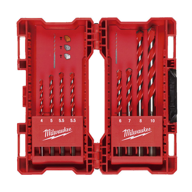 Juego 8 Brocas para pared MILWAUKEE Profesional