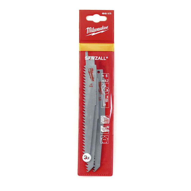 Set 3 sierras sable MILWAUKEE madera y plásticos