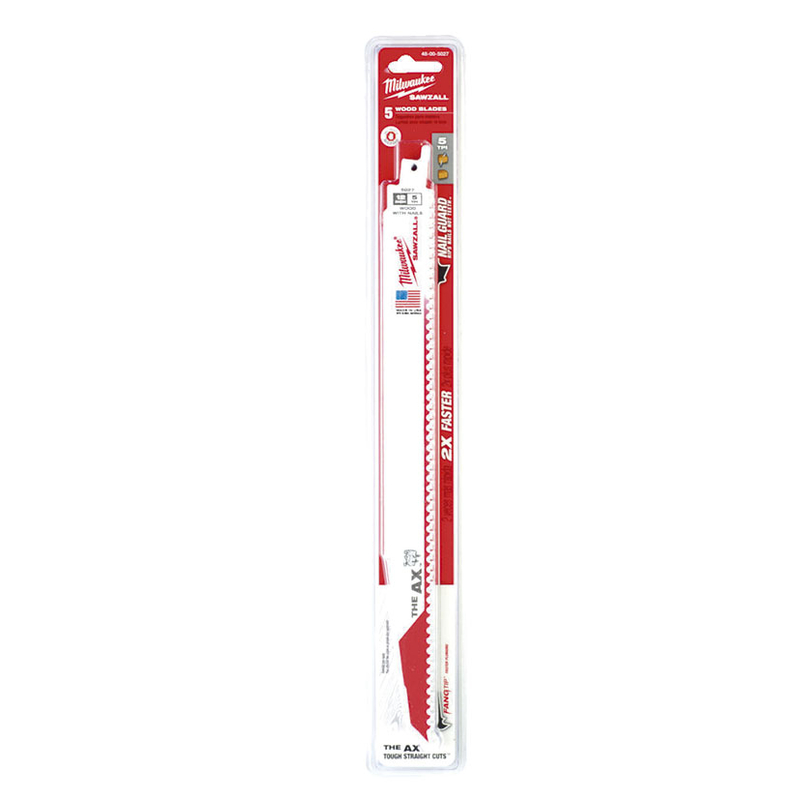 Set 5 sierras sable MILWAUKEE The AX™ madera con clavos