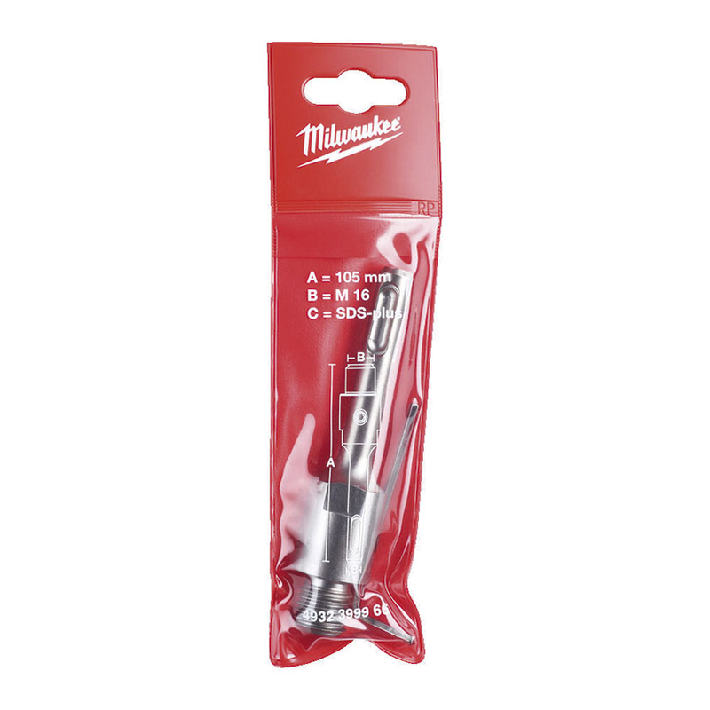 Husillo para sierra de corona perforadora MILWAUKEE SDS-Plus  diente TCT