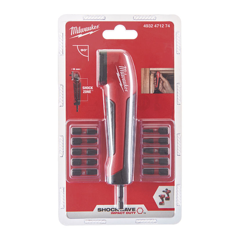 Adapatador angular MILWAUKEE Shockwave con 10 puntas