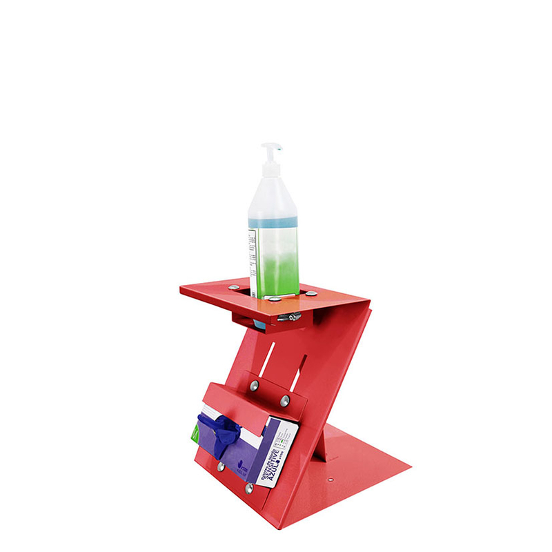 Soporte sobremesa dispensador de gel y guantes