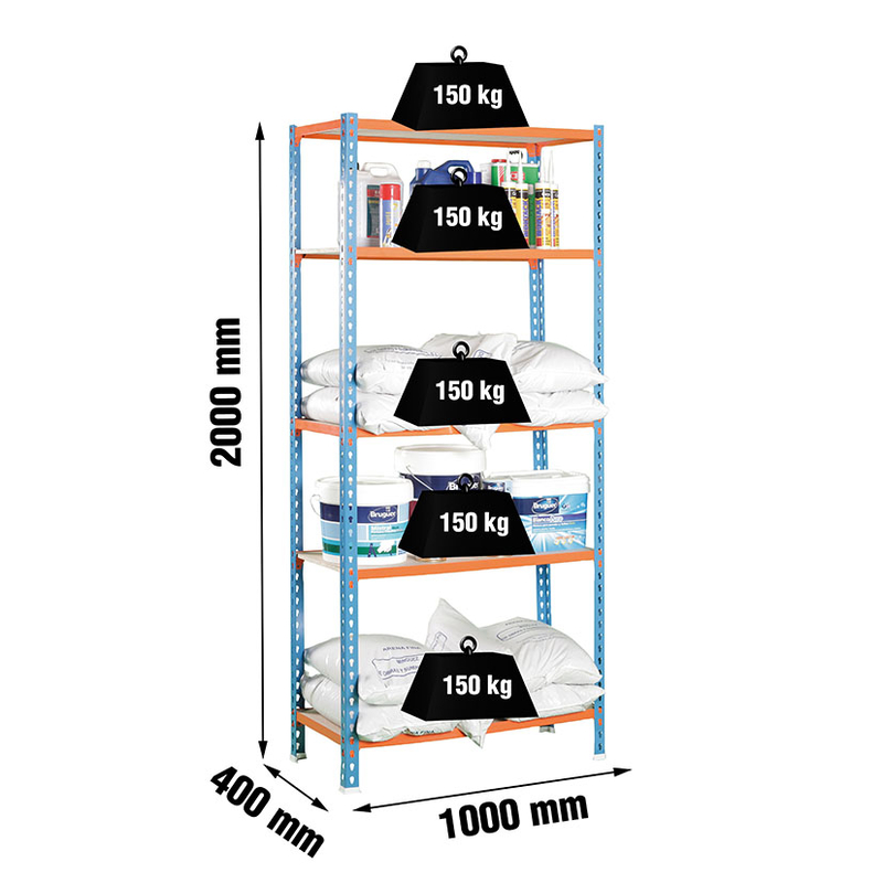 La estantería metálica-madera SIMON RACK Maderclick Plus 5/400